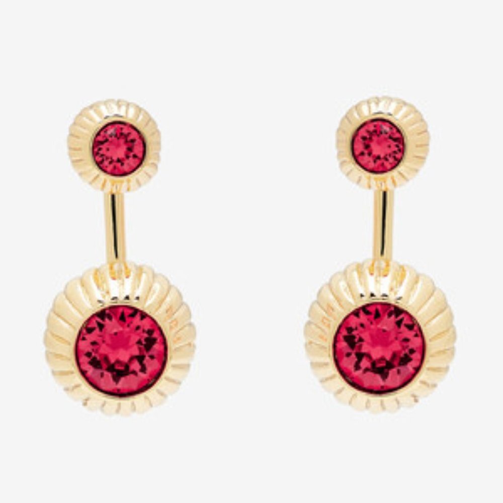 Ted Baker London Areal Plisse Swarovski Crystal ROSE GOLD Ball Drop Earrings